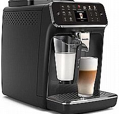מכונת קפה אוטומטיות Philips 4400 LatteGo - EP4441/50 צבע שחור מלא 12 סוגי משקאות כולל 3 קילו קפה מתנה