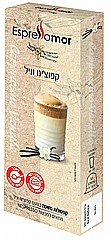 10 קפסולות קפה espressomor קפוצי'נו וניל למכונות נספרסו