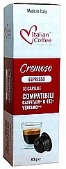 10 קפסולות תואמת קפיטלי תוצרת איטליה Italian Coffee Cremoso